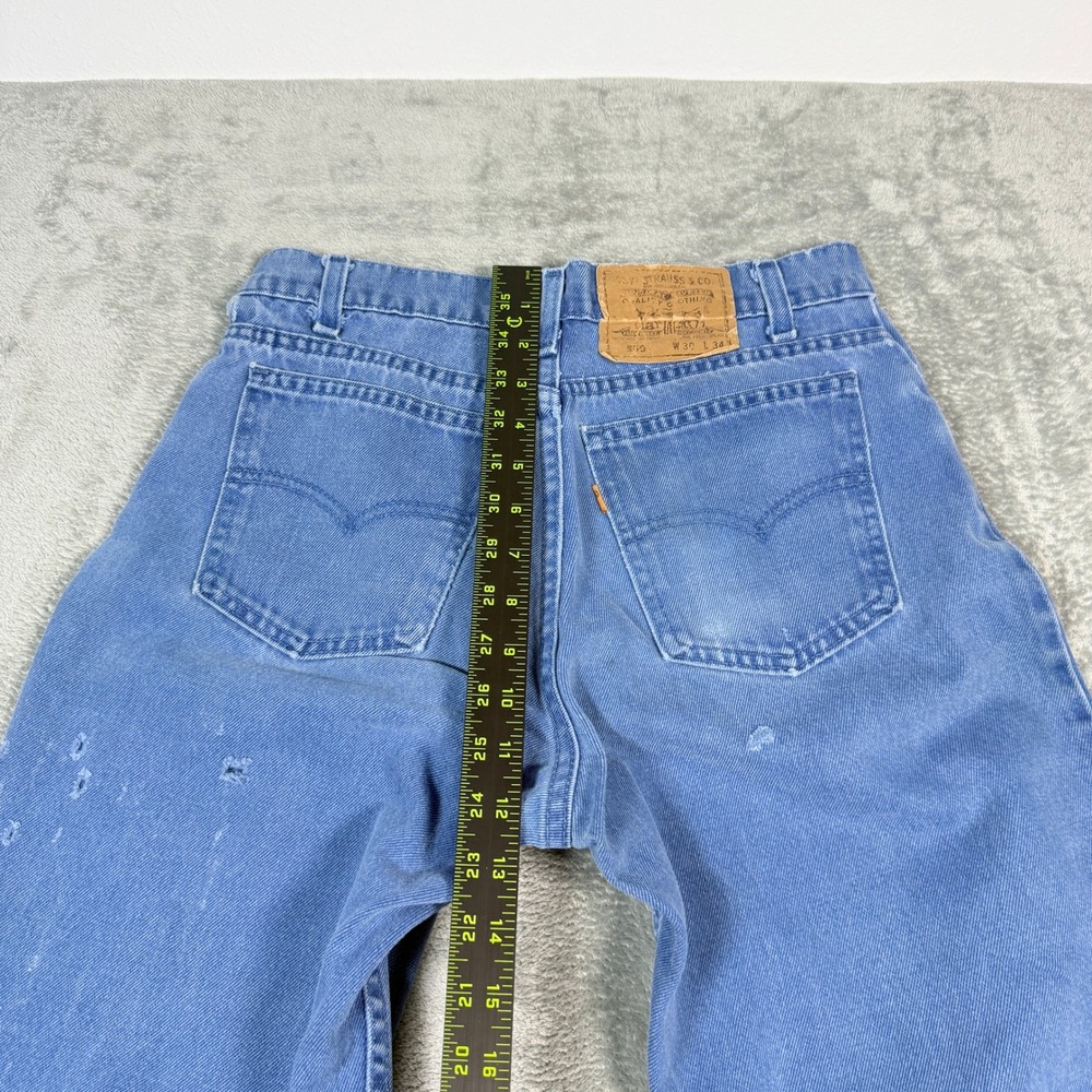Vintage Levi's Mens 30x34 550 Relaxed Fit Orange Tab Blue Distressed USA Made - Picture 11 of 14